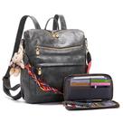Conjunto de Mochila Feminina Soperwillton 2 Peças - Couro PU