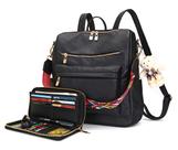Conjunto de Mochila Feminina Soperwillton 2 Peças - Couro PU