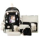 Conjunto de mochila JQWSVE Kawaii com pingentes e alfinetes para mulheres