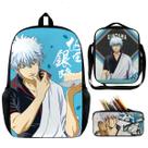 Conjunto de mochila School Gintamas Sakatas Gintokis de 3 peças para crianças