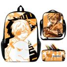 Conjunto de mochilas, 3 peças, motosserras, Mans Denjis, Anime School