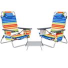 Conjunto de mochilas ajustáveis Chair Giantex Folding Camping de 3 peças