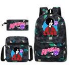 Conjunto de mochilas Aphmaus Anime School, 3 peças com bolsa de ombro