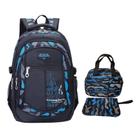 Conjunto de mochilas Bansusu Camo-Print impermeável para meninos, 3 unidades