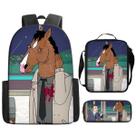 Conjunto de mochilas BoJack Horsemans Anime School, 3 unidades/conjunto