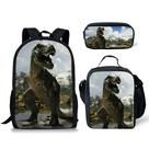Conjunto de mochilas: bolsa casual Fierce Dinosaur para crianças, 3 peças