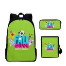 Conjunto de mochilas: bolsa escolar Falls Guys para crianças, impressão 3D, 3 peças