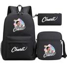 Conjunto de mochilas Charli D'Amelio Anime School para crianças Conjunto de mochilas Charli D'Amelio Anime School para crianças