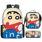 Conjunto de mochilas Crayons Shins chans Cartoon Kids School 3 unidades