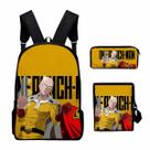 Conjunto de mochilas de 3 peças Ones Punchs Mans Saitamas Cartoon Kids