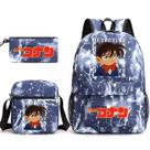 Conjunto de mochilas Detective Conan Edogawa Cartoon Kids School