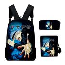 Conjunto de mochilas Dorable Cat 3D Print para crianças e escolas, 3 unidades