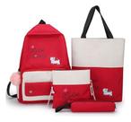 Conjunto De Mochilas E Acessórios Casual Fofos 4 Peças Conjunto De Mochilas E Acessórios Casual Fofos 4 Peças