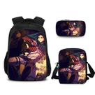 Conjunto de mochilas escolares Attacks Titans Levi, 3 unidades para crianças Conjunto de mochilas escolares Attacks Titans Levi, 3 unidades para crianças