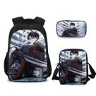 Conjunto de mochilas escolares Attacks Titans Levi, 3 unidades para crianças Conjunto de mochilas escolares Attacks Titans Levi, 3 unidades para crianças