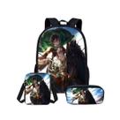 Conjunto de mochilas escolares Attacks Titans Levi, 3 unidades para crianças Conjunto de mochilas escolares Attacks Titans Levi, 3 unidades para crianças