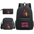 Conjunto de mochilas escolares Five Nights, 3 peças para crianças, nylon