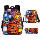 Conjunto de mochilas escolares Fives Nights Cartoon Kids Nylon, 3 unidades