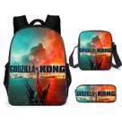 Conjunto de mochilas escolares Kings Kongs vs Godzillas Kids Nylon