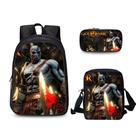 Conjunto de mochilas escolares, mochila Gods of Wars, bolsa de nylon, 3 peças Conjunto de mochilas escolares, mochila Gods of Wars, bolsa de nylon, 3 peças