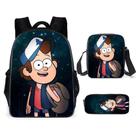 Conjunto de mochilas escolares: mochila Gravity Falls, bolsa de lápis Messenger