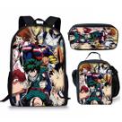 Conjunto de mochilas escolares My Heros Academias, 3 unidades para crianças