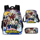 Conjunto de mochilas escolares My Heros Academias Anime Casual Conjunto de mochilas escolares My Heros Academias Anime Casual