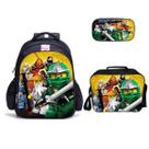 Conjunto de mochilas escolares Ninjas de 3 peças para estudantes
