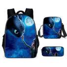 Conjunto de mochilas escolares sem dentes, 3 peças com bolsa de ombro e estojo para canetas