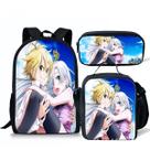 Conjunto de mochilas escolares Sevens Deadly Sins Meliodas para crianças, 3 unidades
