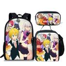 Conjunto de mochilas escolares Sevens Deadlys Sins, 3 unidades para crianças
