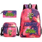 Conjunto de mochilas escolares Singings Monsters, 3 unidades para crianças Conjunto de mochilas escolares Singings Monsters, 3 unidades para crianças