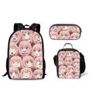 Conjunto de mochilas escolares Spys Familys Anyas Forgers Cartoon Kids