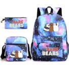 Conjunto de mochilas escolares Wes Bares Bears, 3 unidades para estudantes Conjunto de mochilas escolares Wes Bares Bears, 3 unidades para estudantes