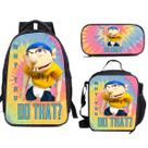 Conjunto de mochilas escolares Why You Do That Jeffys 3 unidades para crianças