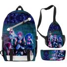Conjunto de mochilas Fairys Tails Anime School 3D Kids 3 unidades