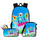 Conjunto de mochilas Falls Guys Satchel Anime com impressão 3D para crianças