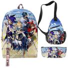Conjunto de mochilas Genshins Impacts Anime Satchel com impressão 3D para crianças