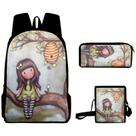 Conjunto de mochilas Girls In Snows Anime School, 3 unidades/lote de nylon
