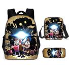 Conjunto de mochilas Gravitys Falls School, 3 peças para crianças, poliéster Conjunto de mochilas Gravitys Falls School, 3 peças para crianças, poliéster