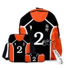 Conjunto de mochilas Haikyuus Anime School, 3 peças com bolsa de ombro