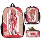 Conjunto de mochilas Hanakos Kuns Anime School, 3 unidades com lancheira