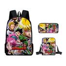 Conjunto de mochilas Hunters X Hunters School de poliéster para crianças