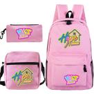 Conjunto de mochilas Hype Houses Satchel impresso em anime para crianças