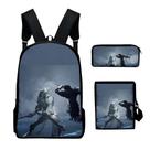 Conjunto de mochilas Ins Mortals Shells School Bag 3D Print Anime