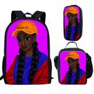 Conjunto de mochilas Lafro Lady African Girl, bolsa de poliéster para crianças Conjunto de mochilas Lafro Lady African Girl, bolsa de poliéster para crianças