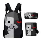 Conjunto de mochilas Monokumass 3D Print Oxford School Bag para crianças Conjunto de mochilas Monokumass 3D Print Oxford School Bag para crianças