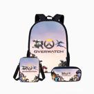 Conjunto de mochilas Overwatches OWs for Kids School, 3 peças de 17 polegadas Conjunto de mochilas Overwatches OWs for Kids School, 3 peças de 17 polegadas