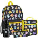 Conjunto de mochilas Pokémon, 4 peças, estojo de lápis para garrafas de água para crianças
