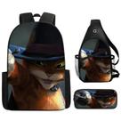 Conjunto de mochilas Puss in Boots, bolsa escolar de anime para crianças, 3 unidades Conjunto de mochilas Puss in Boots, bolsa escolar de anime para crianças, 3 unidades
